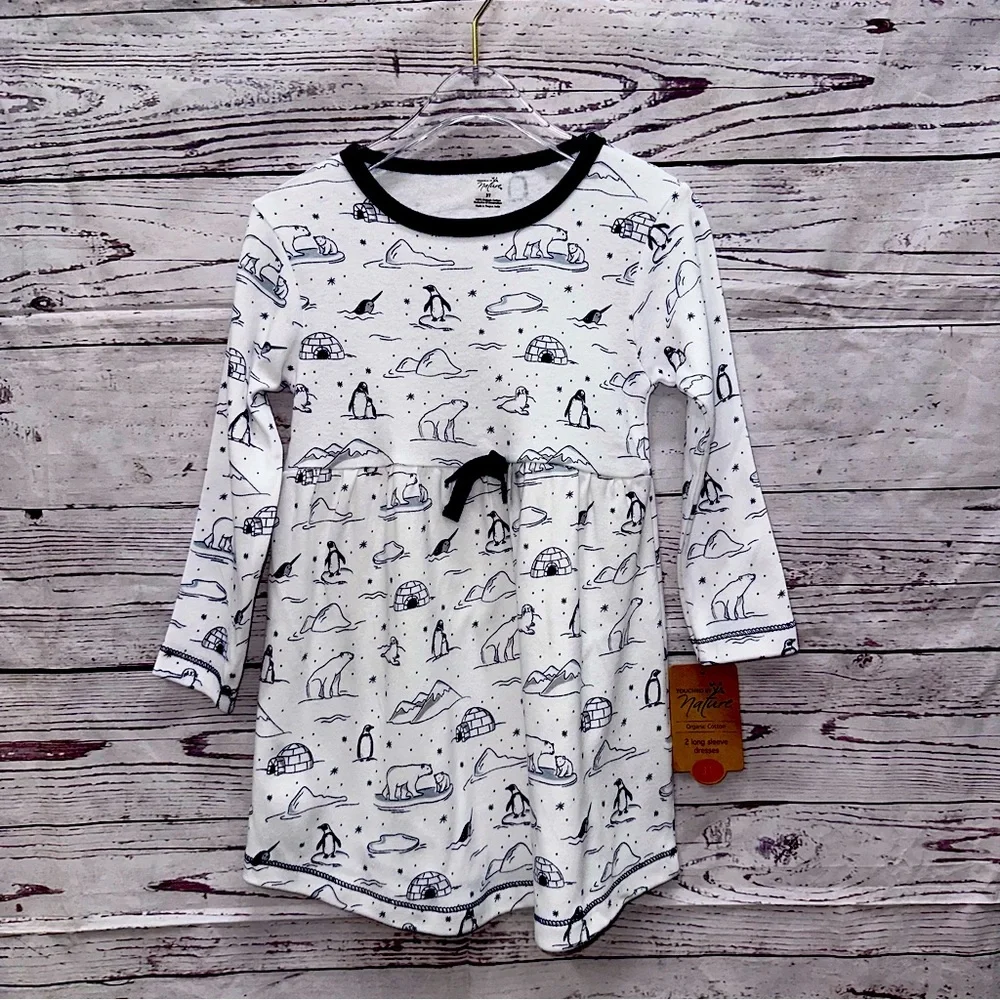 Touched by Nature Organic Cotton Long-Sleeve Dresses Size 3t